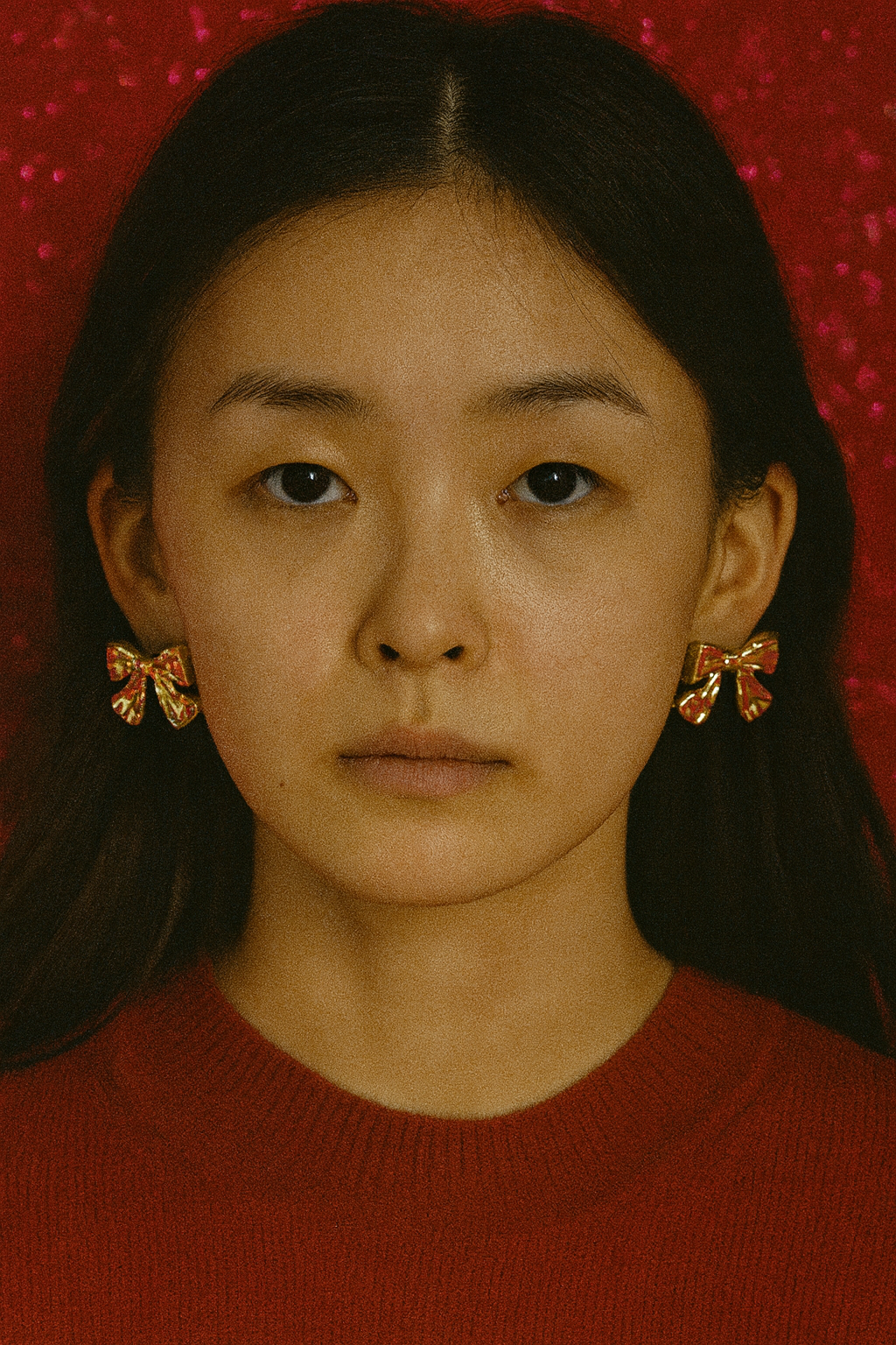 Gold Bow Stud Earrings