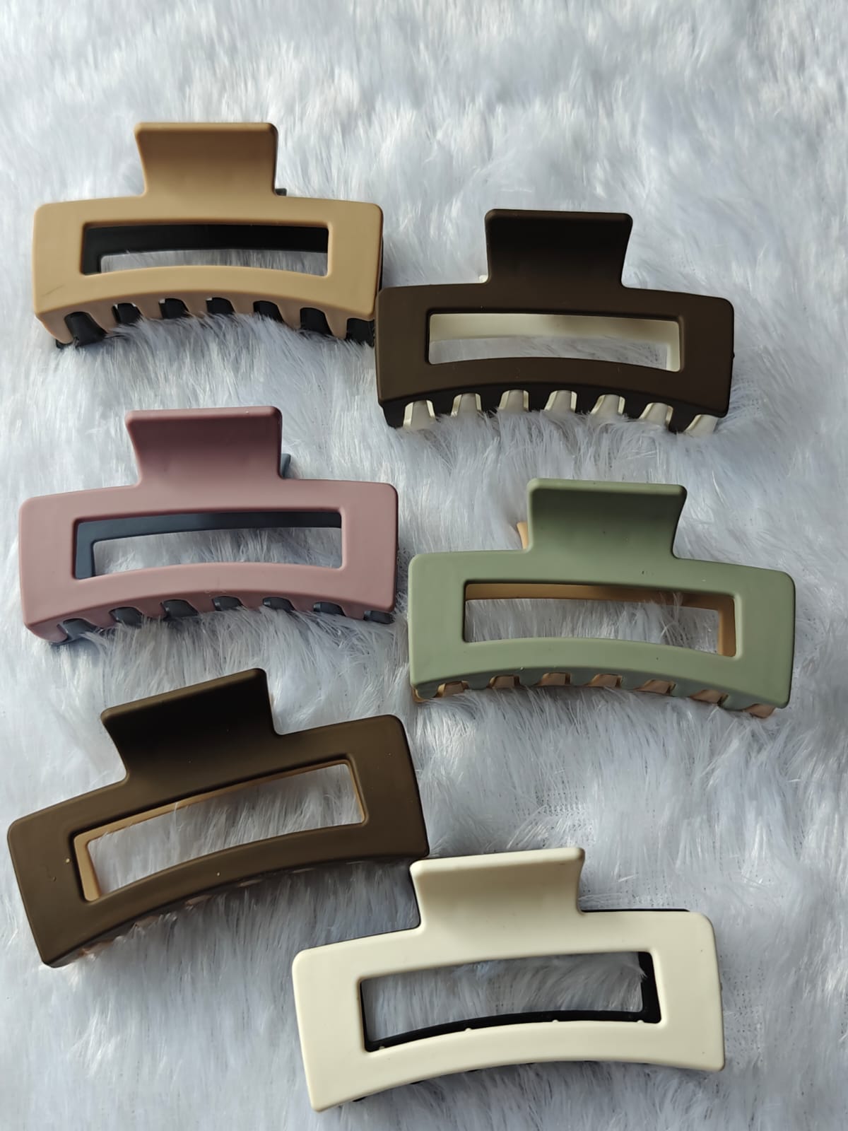 Dual Color Rectangle Hair Claw - Large