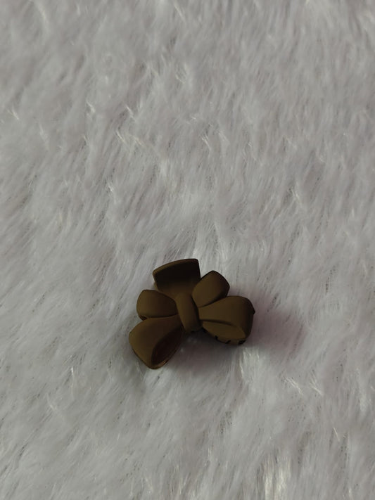 Mini Matte Ribbon Bow Hair Claw Clip