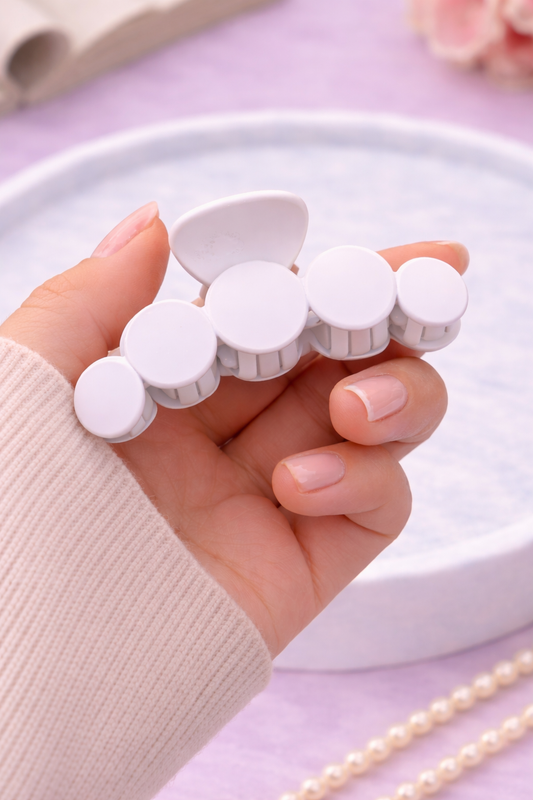 Matte Finish Dotted Design Hair Claw Clip Assorted colors - Large