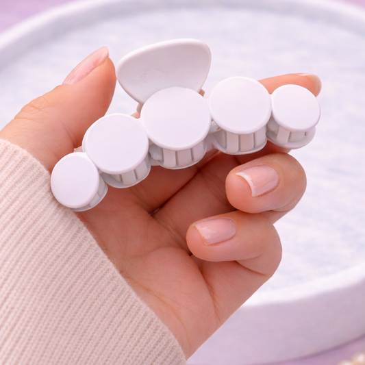 Matte Finish Dotted Design Hair Claw Clip Assorted colors - Large