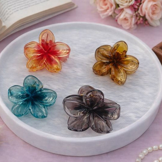 Vintage Floral Resin Hair Claw - Medium - Assorted Colors