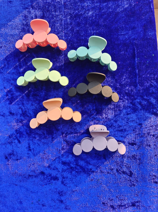 Matte Finish Dotted Design Hair Claw Clip - Large