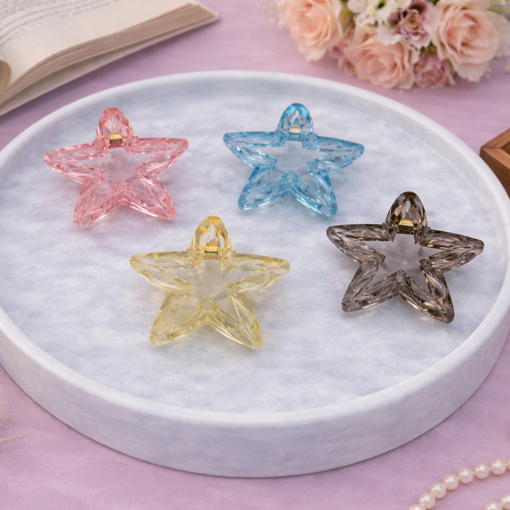 Transparent Star Hair Claw Clip - Medium
