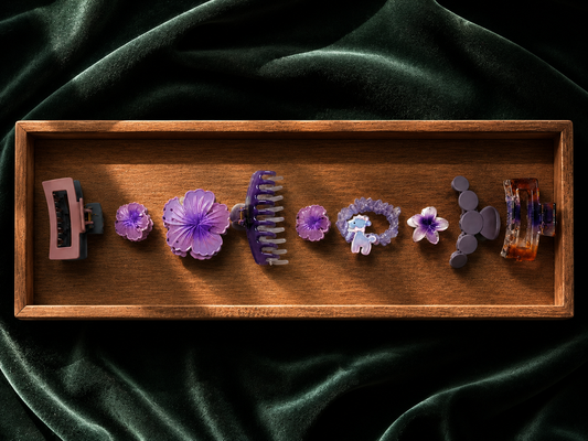 Violet Blossom Hair Accessories Combo Set – 9 Pieces