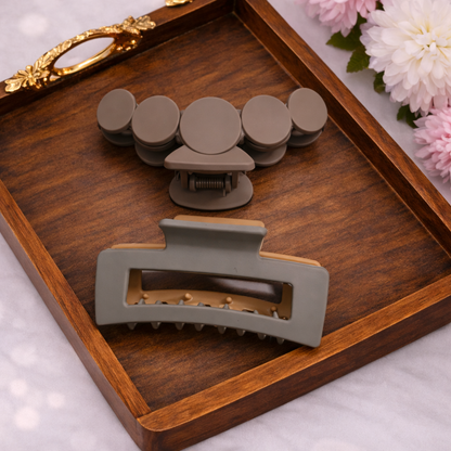 Elegant Matte Hair Claw Clips (Set of 2)
