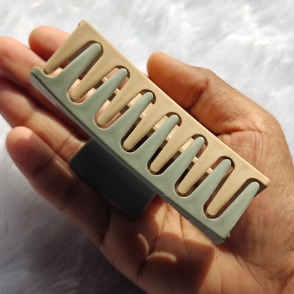 Dual Color Rectangle Hair Claw - Large