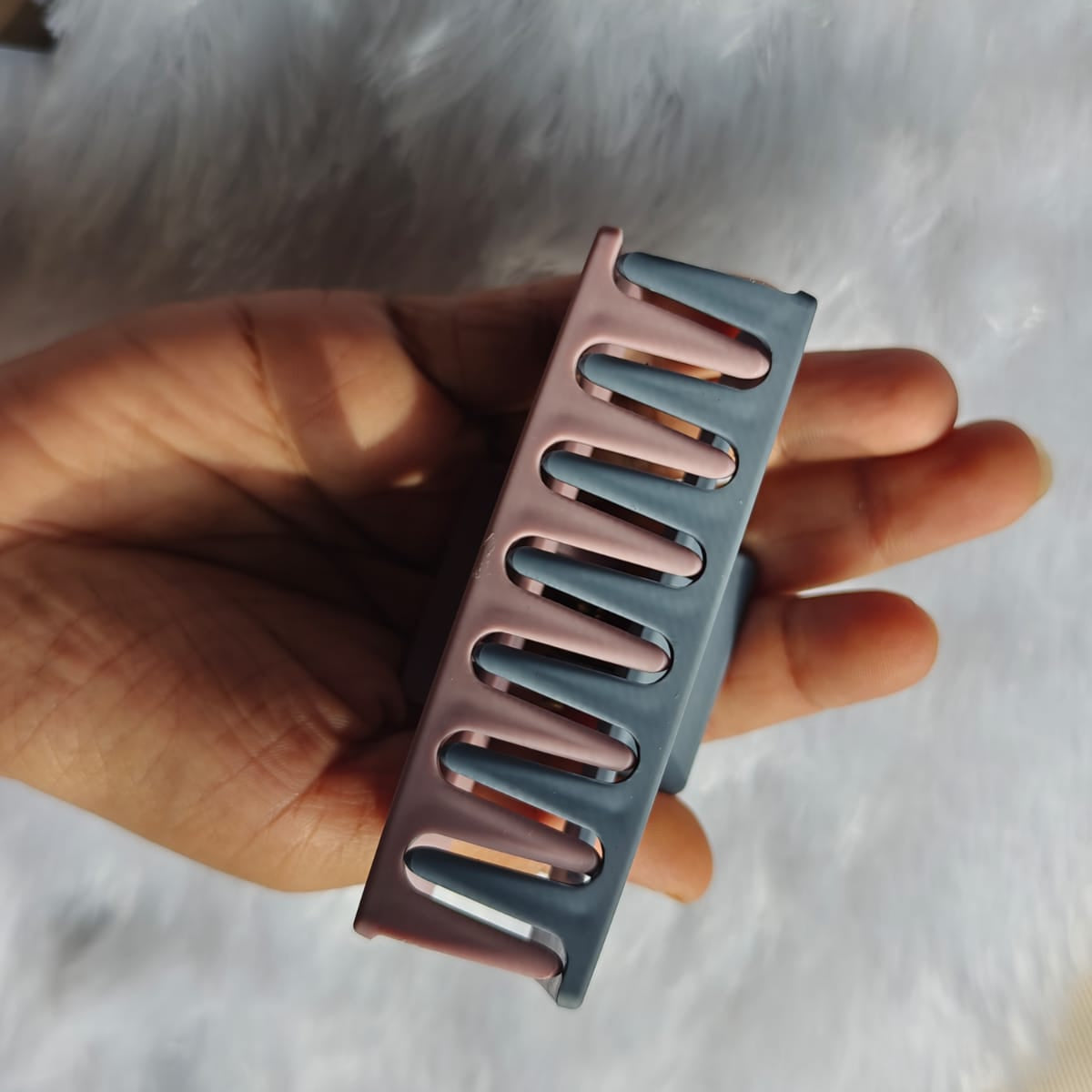 Dual Color Rectangle Hair Claw - Large