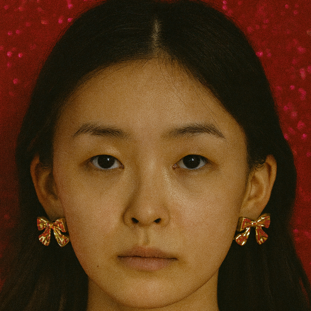 Gold Bow Stud Earrings