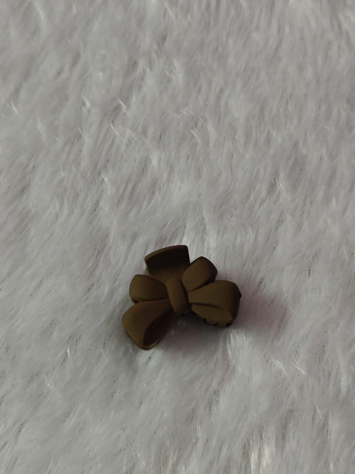 Mini Matte Ribbon Bow Hair Claw Clip - Small