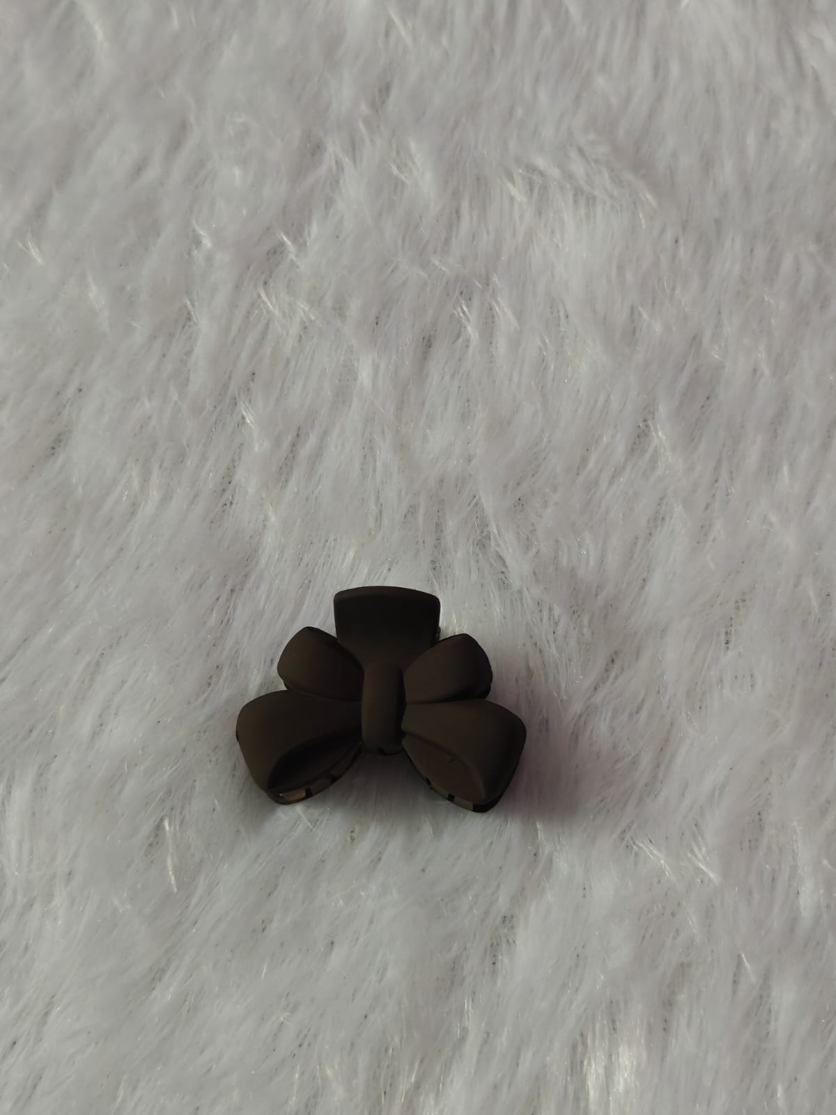 Mini Matte Ribbon Bow Hair Claw Clip - Small