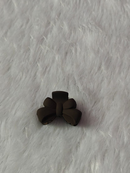 Mini Matte Ribbon Bow Hair Claw Clip - Small