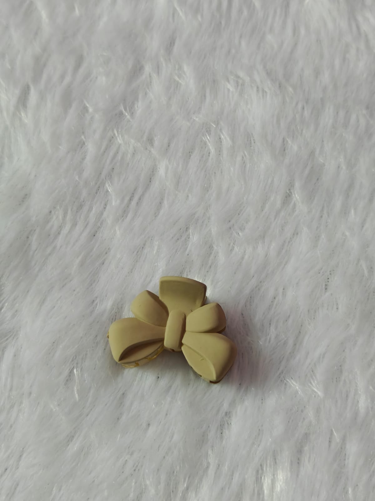 Mini Matte Ribbon Bow Hair Claw Clip - Small