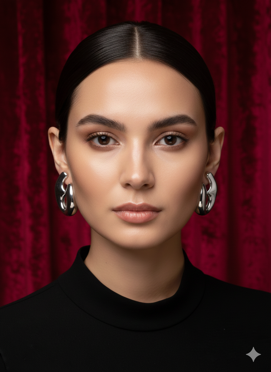 Modern C-shaped Hoop Earrings