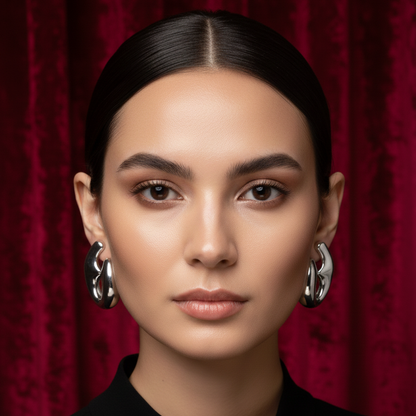 Modern C-shaped Hoop Earrings