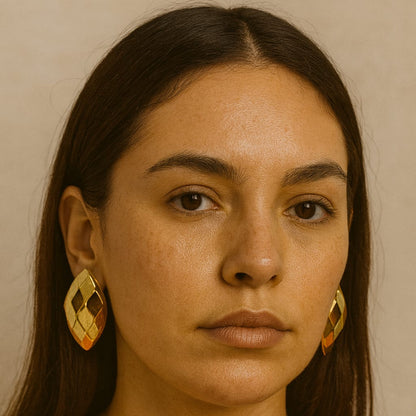 Diamond Cut Almond Earrings